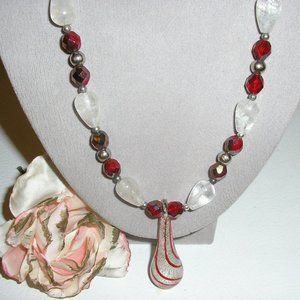 18" Vintage Murano glass beaded necklace